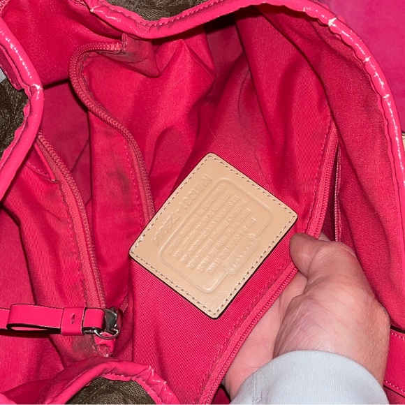 Coach Brown and Pink Signature Tote Bag one of a kind bag - Picture 9 of 12